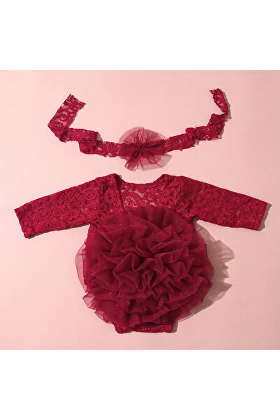 Choice7 0-1Month Red Ylsteed 2 Pieces Set Dusty Pink Newborn Lace Romper for ...