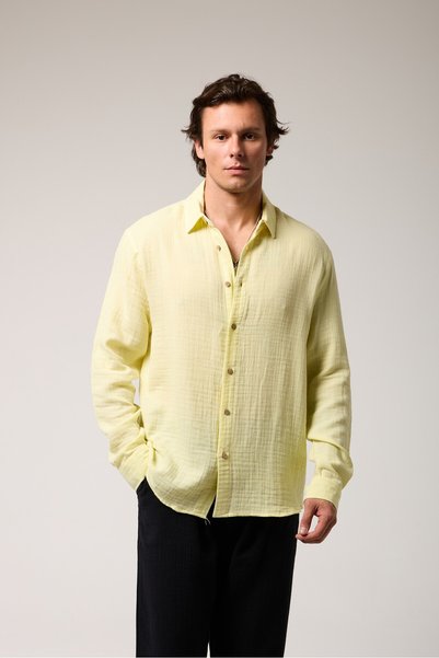 2512 Clothing قميص طويل الأكمام بقصة عادية
