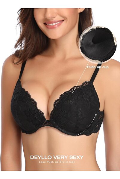 Other Women’s Push-Up Bra, with Lace, Comfortable Padded Underwired Bra, Lift...