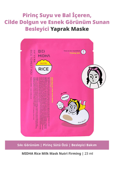 MIDHA Rice Milk Mask (KOREANDBEAUTY) Hydro Glowing | Aydınlatıcı Pirinç Özlü ...