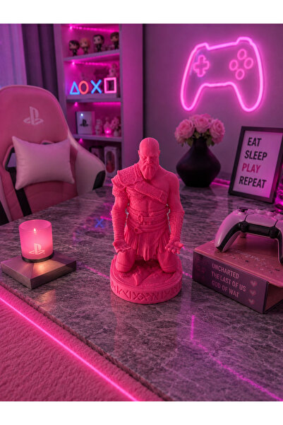 GECE 3D PEMBE KRATOS PLAYSTATİON 5 DUALSENSE KOL STANDI