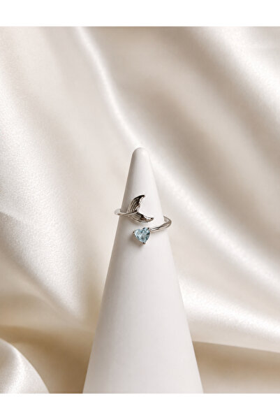 staınless steel Blue heart yüzük