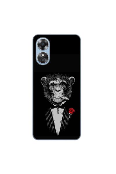 OEM Husa compatibila cu Oppo A17 Silicon Gel Tpu Model Cigar Monkey