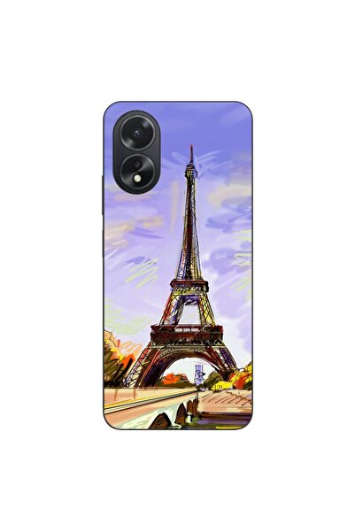 OEM Husa compatibila cu Oppo A38 4G Silicon Gel Tpu Model Desen Turnul Eiffel