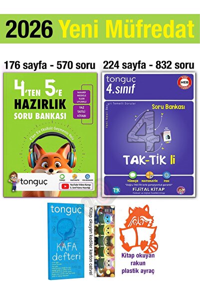 Tonguç Yayınları 4'ten 5'e Hazırlık Kitabı 2026 Yaz Tatili 4. Sınıf Taktikli ...