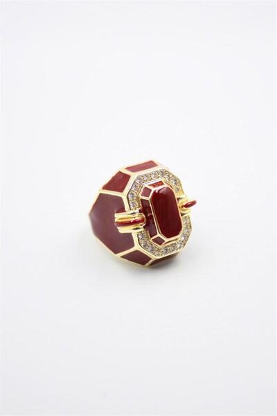 Generic Brand Enamel ring - burgundy