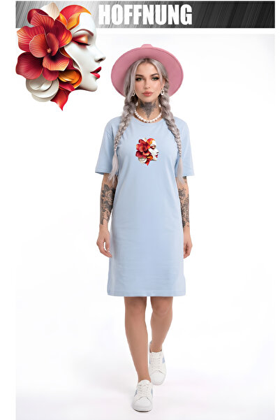 HOFFNUNG Women's Short Sleeve Crew Neck T-Shirt Dress Nightgown