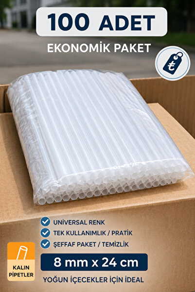 ardin Renkli Kalın Frozen Pipet 8mm 24cm