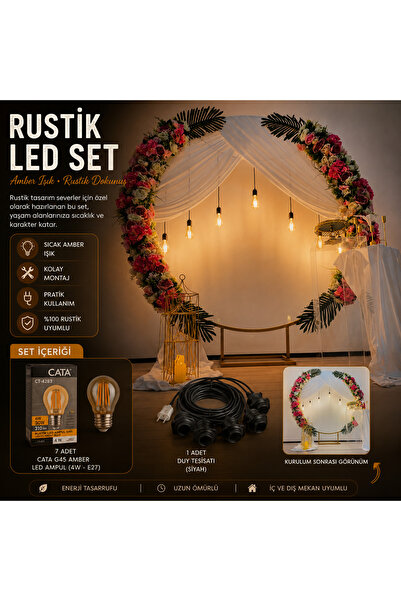 organizasyon outlet Rustik Ampül Seti 7 li