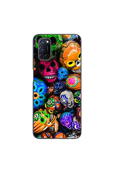 OEM Husa compatibila cu Oppo A72 Silicon Gel Tpu Model Halloween Cranii Colorate