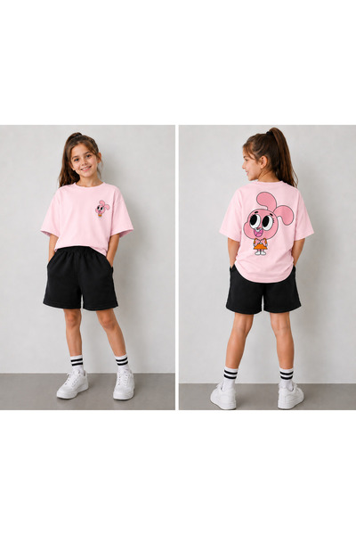 VODEXA T-Shirt and Shorts Set for Boys and Girls, 100% Cotton, Summer, Comfor...