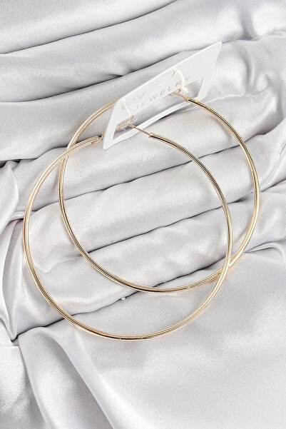 USLUCAN ALIŞVERİŞ Brass Ring Model Gold Color Women's Earrings