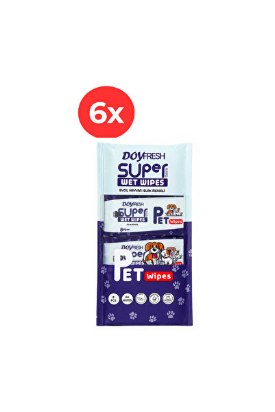 DOYFRESh 6x Șervețele umede MINI pentru îngrijirea animalelor de companie 8x8...