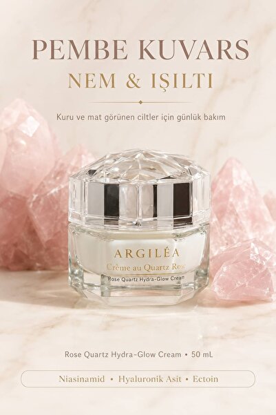 Argilea Rose Quartz Hydra-Glow Cream | Nemlendirici Işıltı Veren Yüz Kremi 50 ml