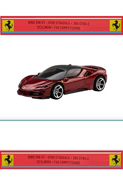 OYUNCAKSAHİLİ Ferrari Metal 5li Set 206GT SF90 365 GTB CILINDRI12 F40 COMPETİZİONE Diecast Kutuda 5 Araba