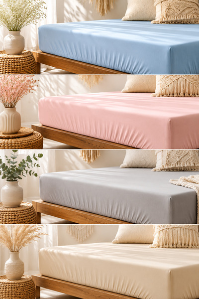 İz Home Süprem Penye Lastikli Çarşaf | %100 Pamuklu | Yüksek Gramaj | Ölçü Seçenekli | +35 CM Derinlik