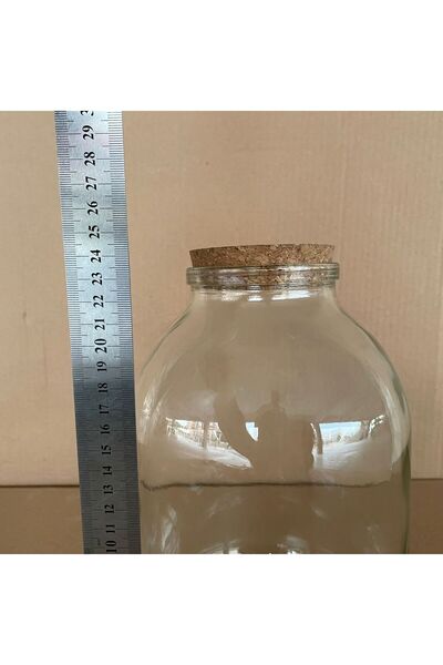 Pause Art Home AKTAR, BAKKALİYE, NOSTALJİ AHŞAP KAPAKLI CAM KAVANOZ - 3000 ML - 3 LT MANTAR TIPALI CAM KAVANOZ
