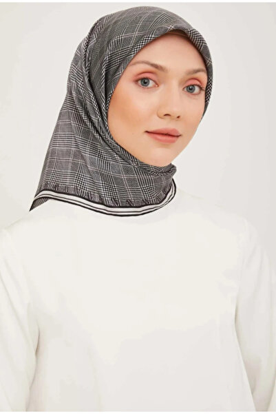 Armine Nostalji Sura Pure Silk Scarf 9029 - 05 Black Mixed Pattern