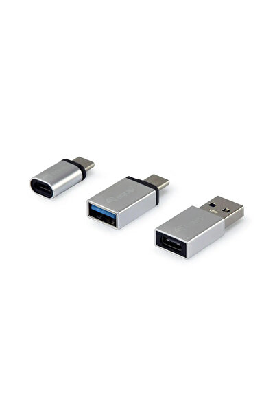 EQUIP Adaptor USB-C la USB-A/-B, USB-A la USB-C, 3 bucăți, Alu.
