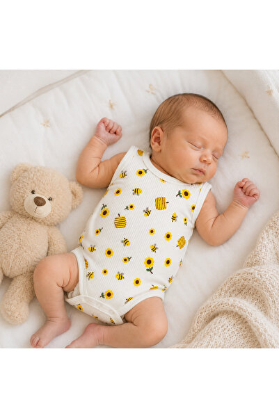 Nayinom Kids Body baieti, alb din Muselina, albinute, 1-9 Luni
