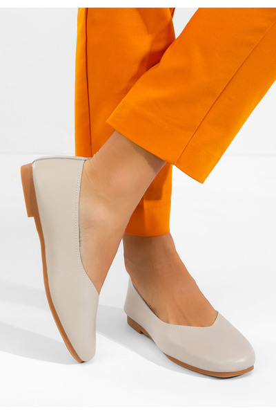 B T Shoes Balerini piele Gabiela bej