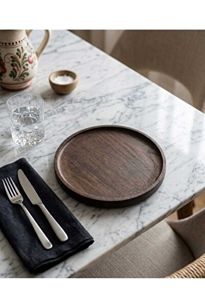 Wood Atölye Ahşap supla ve sunumluk 23.5cm çapında