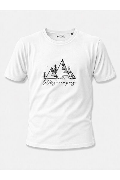 North Whiskers Let's Go Camping Mountain and Tent Printed Unisex 100% Cotton ...