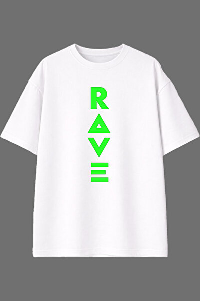 VSRN Rave Rave Design Prethodno štampana bela oversize majica