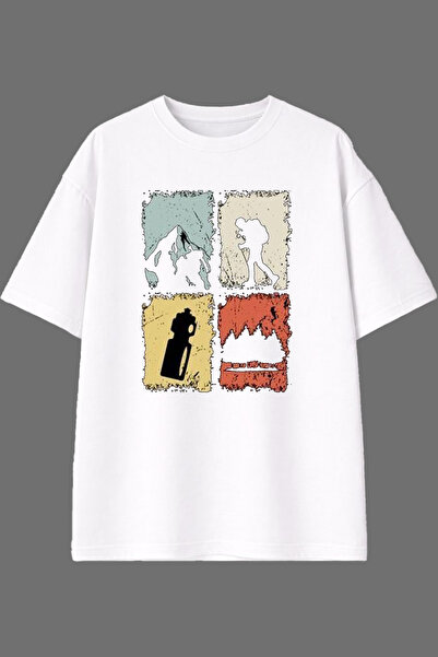 VSRN Mountain Equipment Design Pre-Printed White Oversize T-Shirt