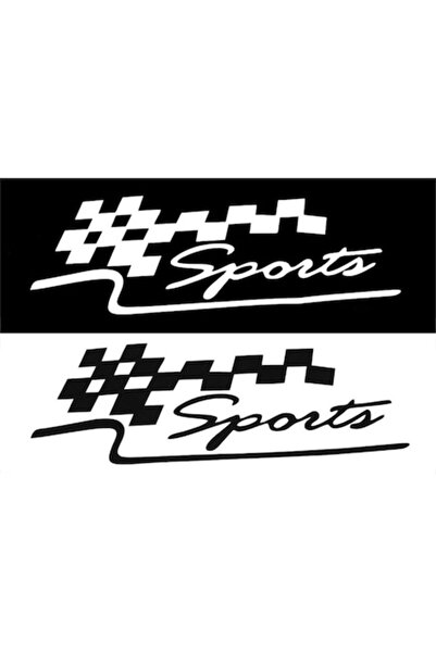 Oracal Set 2 stickere pentru masini sport, vinil, alb si negru, 20cm fiecare