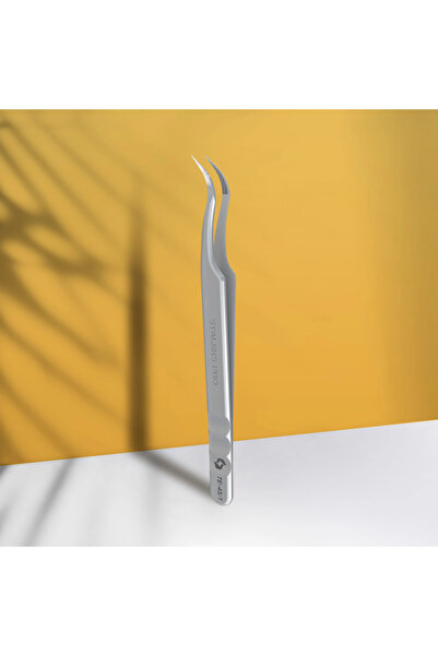 STALEKS EXPERT 45 TYPE 1 Profesyonel Çentikli Kirpik Cımbızı (Eğik)
