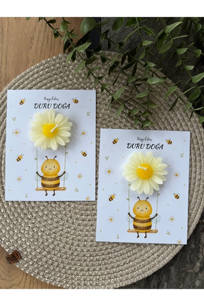 Puffybaby Papatya Mum Hediyelik - Hoşgeldin Bebek Hediyelik - 15 Adet