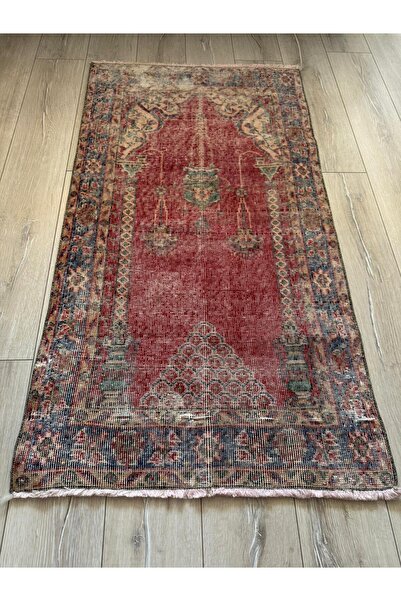 El Dokuması Vintage Pudra Pembe Kilim & Etnik Yolluk 78x146 cm