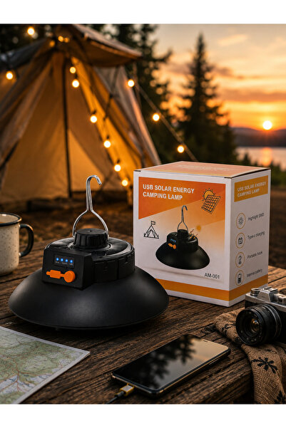 OEM Lampa Solara Camping USB Rechargeable Type-C, LED SMD Puternic, Baterie I...