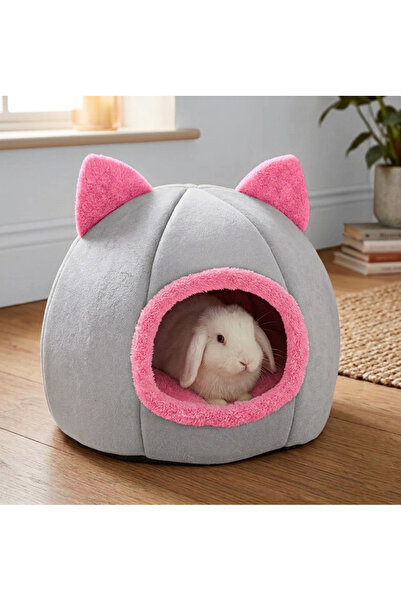 pericat petshop tavşan ginepig sincap evi yuvası 30cm içi peluş minderli