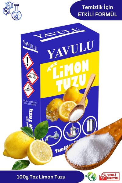 yavulu Limon Tuzu 100Gr (Toz Form İnce Tane) Sitrik Asit Toz Temizleyici Etki