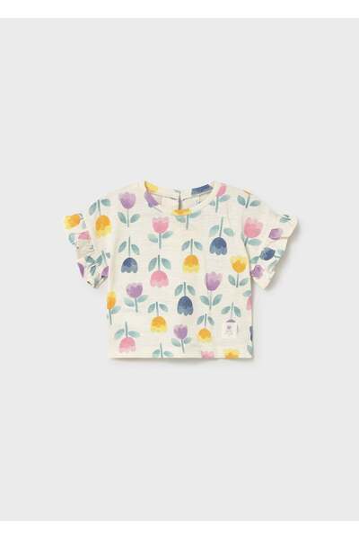 MAYORAL Baby Girl Oversize Tshirt Beige