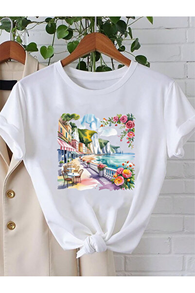 SUNFREE Italy Mix Italy Printed Oversize Basic Unisex Short Sleeve White Tshirt