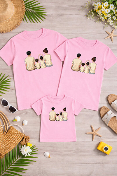 LORVEX Mother Father Child Combination T-Shirt Cotton Oversize Family Combina...