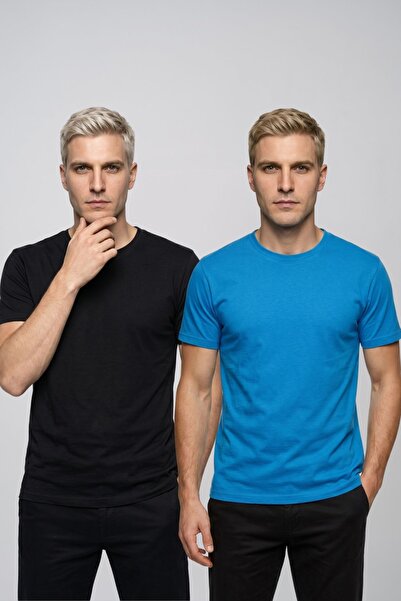 fevien Advantageous 2-Pack Crew Neck Short Sleeve Basic T-Shirt Casual Sports...
