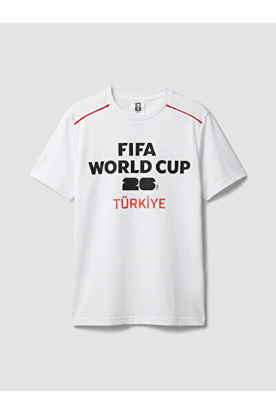 LC Waikiki Tricou pentru băieți cu imprimeu FIFA cu guler Zero Roba, Sparklin...