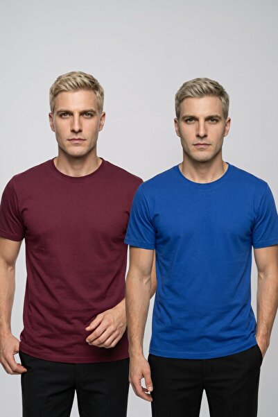 fevien Advantageous 2-Pack Men's Crew Neck Short Sleeve Basic T-Shirt Casual ...