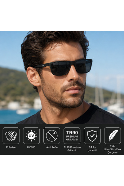 EXELİNE Col 110 New Series Polarized Men's Sunglasses-Unbreakable Frame-Polar...