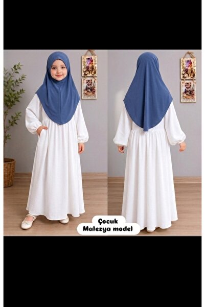 AHRAR tesettür Children's Malaysian Model Hijab Scarf Indigo