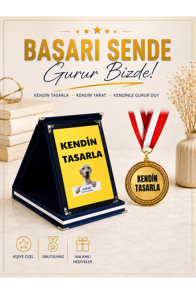 cekud tasarım baskı Başarı ve Mezuniyet Temalı Plaket Madalya Seti