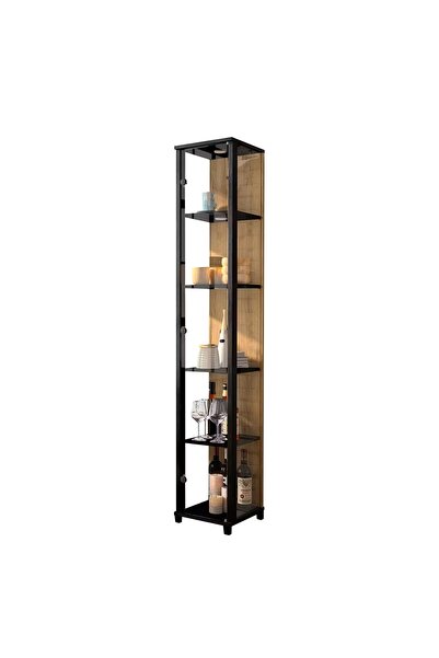 OEM Re-Bloom – Βιτρίνα 4 Ράφια LED 32x172x32 εκ. – Γυαλί Ασφαλείας, Σκούρο Κα...