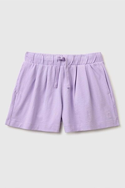 United Colors of Benetton Pantaloni scurți Bermuda pentru fete cu logo brodat...