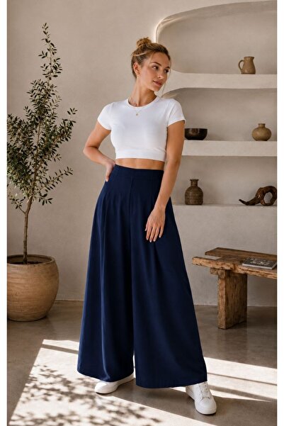 KEHER Women's High Waist Loose Leg Casual Pants