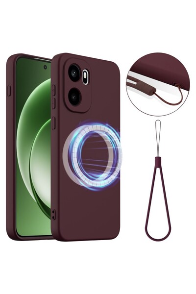 sscase MagSafe Solid Color Θήκη Σιλικόνης Wine Red (OnePlus 15R 5G)
