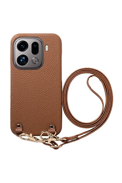sscase Litchi Texture Σκληρή Θήκη με Λουράκι Brown (Oppo Find X9 Pro 5G)